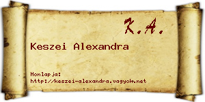 Keszei Alexandra névjegykártya